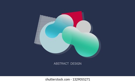 Abstract modern graphic elements. Dynamic color shapes and lines. Gradient abstract background. Template for logo design, flyer or presentation. Vector
