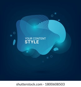 Resumen de elementos gráficos modernos. Formas de nube dinámicas de color neón azul. Banderas abstractas gradientes 3d con formas líquidas brillantes. Plantilla para el diseño de un logotipo o volante biológico. Vector
