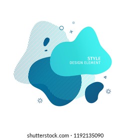Abstract modern graphic elements. Dynamical blue color  form and line. Gradient abstract banner with plastic liquid shapes. Template for the design of a logo, flyer or presentation. Vector.