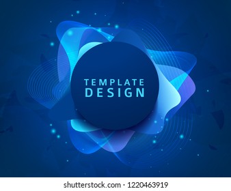 Abstract modern graphic elements. Dynamical blue neon colored forms. Gradient abstract banners with bright circle shapes. Template for the design of a logo, flyer or presentation. Vector