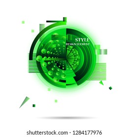 Abstract modern graphic elements. Dynamical green colored forms. Gradient 3d abstract banners with bright shapes. Template for the design of a logo, flyer or presentation. 