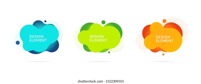 abstract modern graphic elements. Dynamical colored forms and line. Gradient abstract banners with flowing liquid shapes