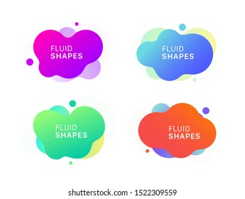 abstract modern graphic elements. Dynamical colored forms and line. Gradient abstract banners with flowing liquid shapes