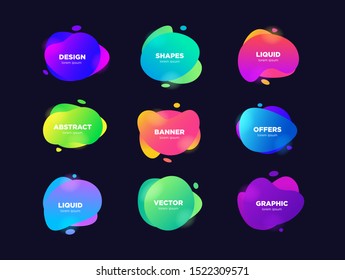 abstract modern graphic elements. Dynamical colored forms and line. Gradient abstract banners with flowing liquid shapes