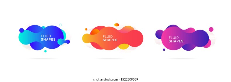 abstract modern graphic elements. Dynamical colored forms and line. Gradient abstract banners with flowing liquid shapes