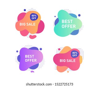 abstract modern graphic elements. Dynamical colored forms and line. Gradient abstract banners with flowing liquid shapes