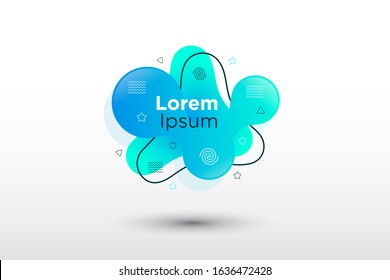 Abstract Modern Graphic Elements. Dynamical Colored Blue Gradient Banners with Flowing Liquid Shapes. Eps 10 Vector Illustration