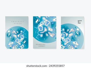 Abstract modern graphic elements. Dynamical blue forms and sahapes. Vector banners with flowing liquid shapes