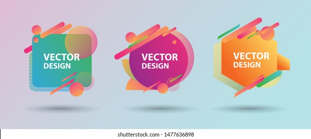 Abstract modern graphic elements. Modern geometric badges set.