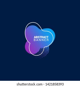 abstract modern graphic elements. Gradient abstract banners with flowing liquid shapes. Dynamical colored forms and line. Template for the design of a logo, flyer or presentation.