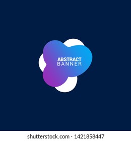 abstract modern graphic elements. Gradient abstract banners with flowing liquid shapes. Dynamical colored forms and line. Template for the design of a logo, flyer or presentation.