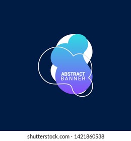 abstract modern graphic elements. Gradient abstract banners with flowing liquid shapes. Dynamical colored forms and line. Template for the design of a logo, flyer or presentation.