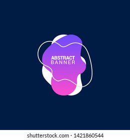 abstract modern graphic elements. Gradient abstract banners with flowing liquid shapes. Dynamical colored forms and line. Template for the design of a logo, flyer or presentation.