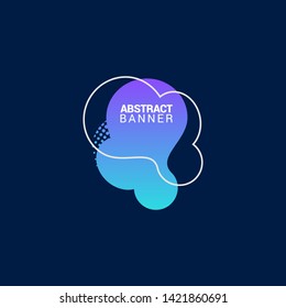 abstract modern graphic elements. Gradient abstract banners with flowing liquid shapes. Dynamical colored forms and line. Template for the design of a logo, flyer or presentation.