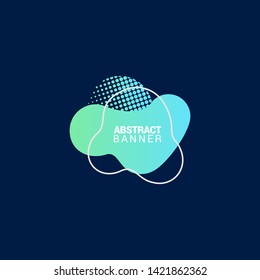 abstract modern graphic elements. Gradient abstract banners with flowing liquid shapes. Dynamical colored forms and line. Template for the design of a logo, flyer or presentation.