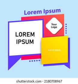 Abstract modern graphic elements. Gradient colored shapes and lines. Gradient abstract banner with free space for product content. Template for logo, flyer or presentation design. Vector