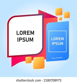 Abstract modern graphic elements. Gradient colored shapes and lines. Gradient abstract banner with free space for product content. Template for logo, flyer or presentation design. Vector