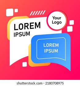Abstract modern graphic elements. Gradient colored shapes and lines. Gradient abstract banner with free space for product content. Template for logo, flyer or presentation design. Vector
