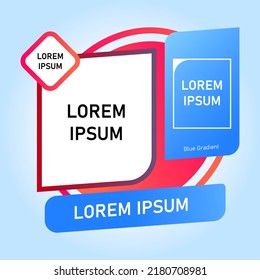 Abstract modern graphic elements. Gradient colored shapes and lines. Gradient abstract banner with free space for product content. Template for logo, flyer or presentation design. Vector