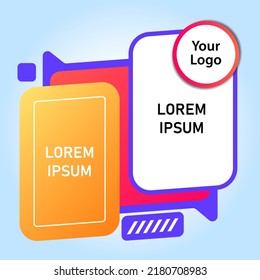 Abstract modern graphic elements. Gradient colored shapes and lines. Gradient abstract banner with free space for product content. Template for logo, flyer or presentation design. Vector