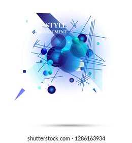 Abstract modern graphic elements resembling structure of the atom. Dynamical blue colored forms. Gradient 3d abstract banners with bright shapes. Template for the design of a lo