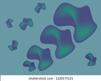 Abstract modern graphic fluid elements. Dynamical colored forms. Gradient abstract banner with flowing liquid shapes. Template for the design of a logo, presentation, banner. Cyberpunk neon texture.