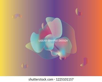 Abstract modern graphic fluid elements. Dynamical colored forms and line. Gradient abstract banner with flowing liquid shapes, another forms of life vector illustration. Trend logo design