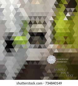 Abstract modern gray green geometric triangular background.