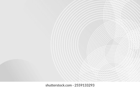 Abstract modern gray and white background with circle elements. Digital technology concept. Vector illustration