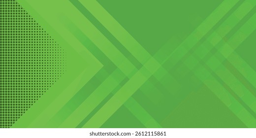 Abstract modern green background with diagonal stripes and dot halftone. vector illustration