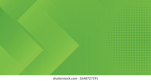 Abstract modern green background with diagonal stripes and dot halftone