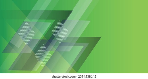 Abstract modern green banner background with diagonal stripes and dot halftone. vector illustration