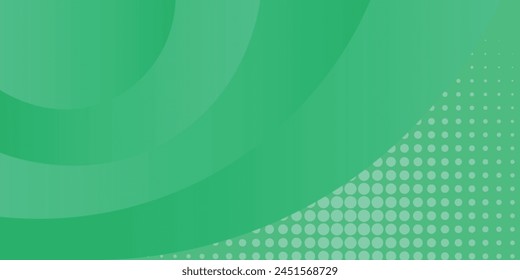 Abstract modern green banner background with diagonal stripes and dot halftone. vector illustration eps10