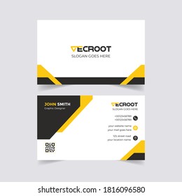 Abstract modern green & black triangle Business card name card Design Template