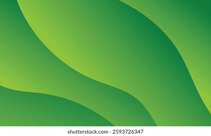 Abstract modern green gradient waves overlap background with copy space for text. Minimal concept. Vector illustration