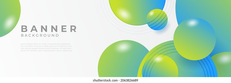 Resumen de los fondos de diseño de banner web horizontal verde moderno