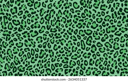 Abstract modern green leopard seamless pattern. Animals trendy background. Color decorative vector illustration, card, postcard. Leopard skin pattern, wild animal leather seamless design.