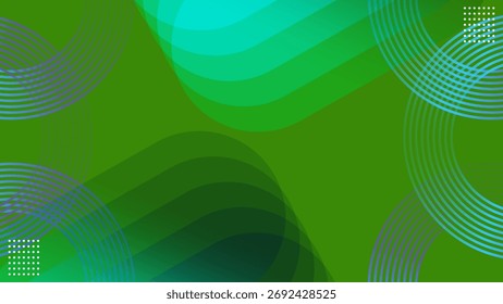 Ilustración vectorial de fondo de patrón de círculos de gradiente líquido verde moderno Abstractas.