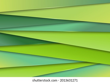 Abstract modern green paper stripes background and texture. Vector illustration