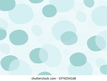 Abstract modern green pastel hand-drawn circle and ellipse seamless pattern with lines circle on white background. Vector illustration