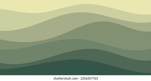 Abstract modern green wavy background. Concept of colorful gradient cover wallpaper with dynamic effect. Vector illustration for design.