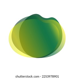 Abstract modern green yellow colored graphic element. Dynamic green form. Abstract gradient banner with flowing fluid shapes.Isolated background. Template for logo design, flyer or presentation.Vector