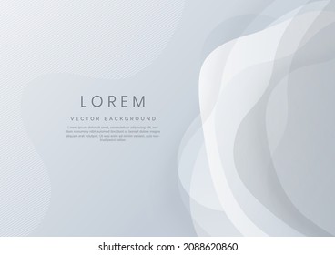 Resumen Las ondas de gradiente gris modernas se superponen con el fondo del fondo con el espacio de copia para el texto. Concepto mínimo. Ilustración del vector