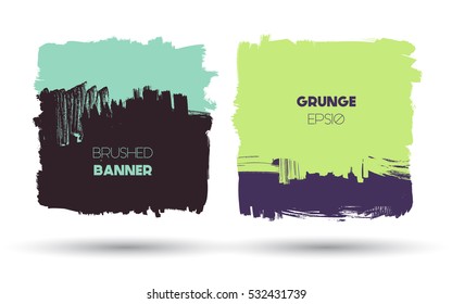 Abstract modern grunge banner templates, brush spots in colour, web design element