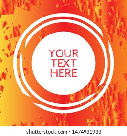 Abstract modern grunge texture with circle frame in fire red