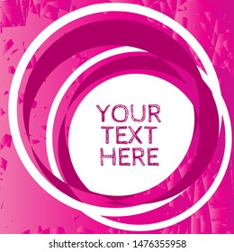 Abstract modern grunge texture with geometric frames in fuchsia pink