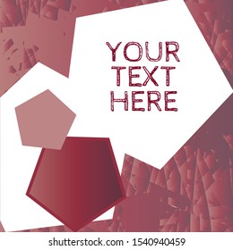 Abstract modern grungy geometric texture background with copy space frames in maroon red