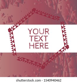 Abstract modern grungy geometric texture background with copy space frames in maroon red
