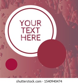 Abstract modern grungy geometric texture background with copy space frames in maroon red