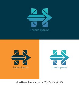 Abstract Modern H Arrow Logo